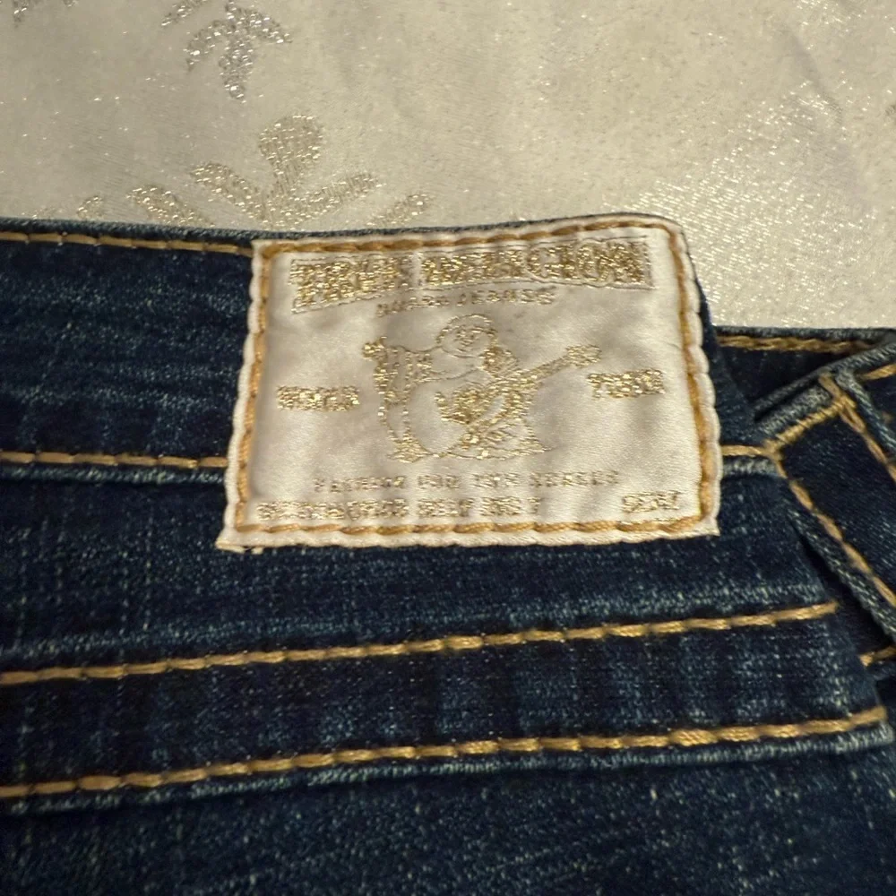 True Religion Disco Billy Big T Crystal Jeans Size 31 Dark Durango NWT. VINTAGE - Picture 3 of 7
